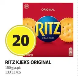 Bunnpris RITZ KJEKS ORIGINAL, NOK 20 tilbud