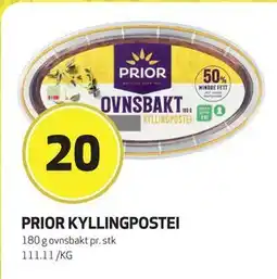 Bunnpris PRIOR KYLLINGPOSTEI, NOK 20 tilbud