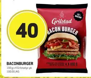 Bunnpris BACONBURGER, NOK 40 tilbud