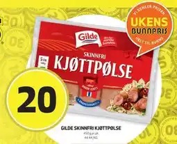 Bunnpris GILDE SKINNFRI KJØTTPØLSE, NOK 20 tilbud