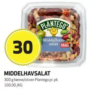 Bunnpris MIDDELHAVSALAT, NOK 30 tilbud