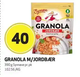 Bunnpris GRANOLA M/JORDBÆR, NOK 40 tilbud