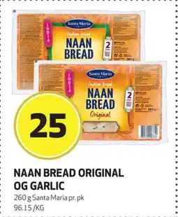 Bunnpris NAAN BREAD ORIGINAL OG GARLIC, NOK 25 tilbud