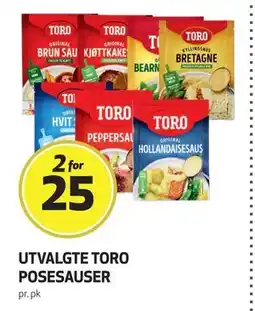 Bunnpris Utvalgte TORO Posesauser, NOK 25 tilbud