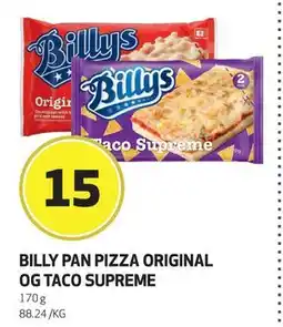 Bunnpris BILLY PAN PIZZA ORIGINAL OG TACO SUPREME, NOK 15 tilbud