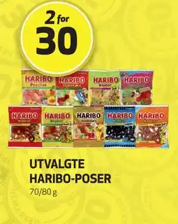 Bunnpris UTVALGTE HARIBO-POSER, NOK 30 tilbud