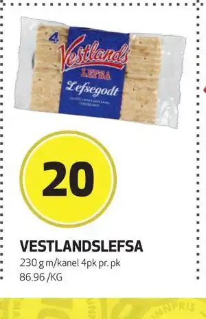 Bunnpris VESTLANDSLEFSA, NOK 20 tilbud
