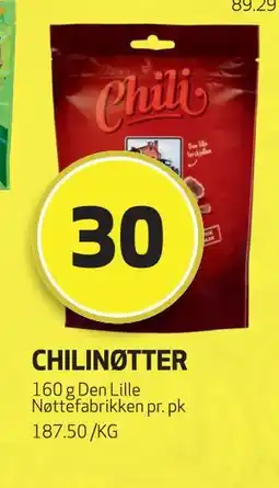 Bunnpris CHILINØTTER, NOK 30 tilbud