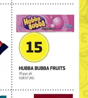 Bunnpris HUBBA BUBBA FRUITS, NOK 15 tilbud