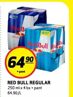 Bunnpris RED BULL REGULAR, NOK 64.9 tilbud