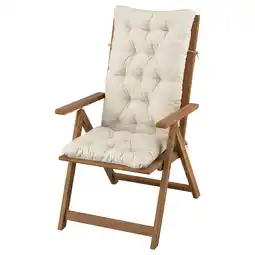 IKEA NÄmmarÖ Regulerbar stol, utendørs, lys brunbeiset/kuddarna lys grå-beige tilbud