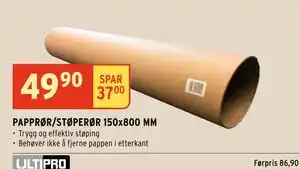 Montér PAPPRØR/STØPERØR 150x800 MM, NOK 49.9 tilbud