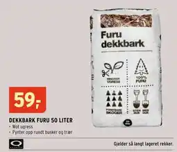 Montér DEKKBARK FURU 50 LITER, NOK 59 tilbud