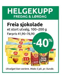 Joker Freia sjokolade tilbud