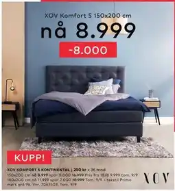 Skeidar XOV KOMFORT 5 KONTINENTAL tilbud