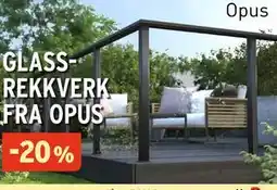 Montér GLASSREKKVERK FRA OPUS tilbud