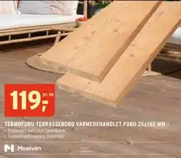 Montér TERMOFURU TERRASSEBORD VARMEBEHANDLET FURU 26x140 MM, NOK 119 tilbud