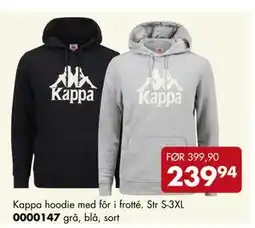 Sparkjøp Kappa hoodie med fôr i frotté. Str S-3XL, NOK 239.94 tilbud