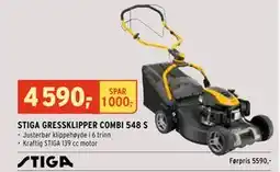 Montér STIGA GRESSKLIPPER COMBI 548 S, NOK 4590 tilbud