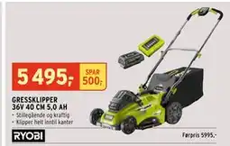 Montér GRESSKLIPPER 36V 40 CM 5,0 AH, NOK 5495 tilbud