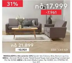 Skeidar MODULSOFA, NOK 21899 tilbud