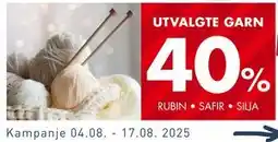 Sparkjøp UTVALGTE GARN tilbud