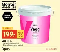 Montér VEGG 10, 3L, NOK 299, Medlemspris tilbud