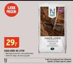 Montér HAGEJORD 40 LITER, NOK 29 tilbud