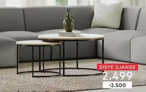 Skeidar Porto sofabordset, NOK 2499 tilbud