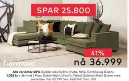 Skeidar Paso Doble Night U-sofa, NOK 36999 tilbud