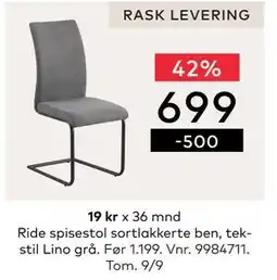 Skeidar Ride spisestol, NOK 699 tilbud