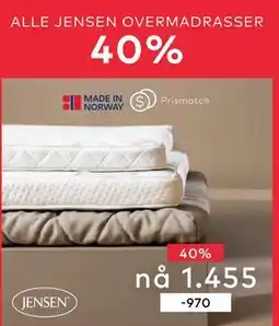 Skeidar ALLE JENSEN OVERMADRASSER tilbud