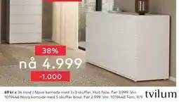 Skeidar Nova komode med 3+3 skuffer, NOK 4999 tilbud