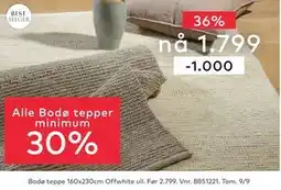 Skeidar Bodø teppe 160x230cm, NOK 1799 tilbud