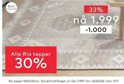 Skeidar Alle Rio tepper 160x230cm, NOK 1999 tilbud