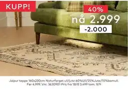 Skeidar Jaipur teppe 160x230cm, NOK 2999 tilbud