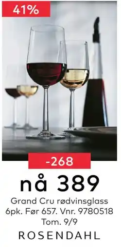 Skeidar Grand Cru rødvinsglass 6pk, NOK 389 tilbud