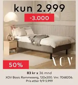 Skeidar XOV Basic Rammeseng, 120x200, NOK 2999 tilbud