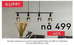 Skeidar Straight taklampe, NOK 499 tilbud