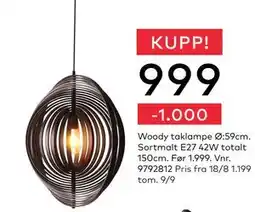 Skeidar Woody Taklampe, NOK 999 tilbud