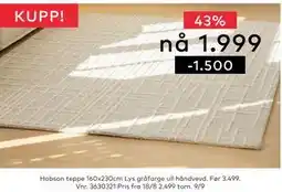 Skeidar Hobson teppe 160x230cm, NOK 1999 tilbud