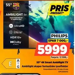 POWER 55 4K Smart Ambilight TV, NOK 5999 tilbud