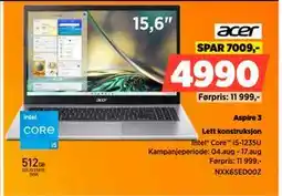 POWER Aspire 3, NOK 4990 tilbud