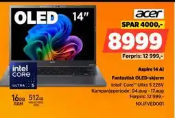 POWER Aspire 14 AI, NOK 8999 tilbud