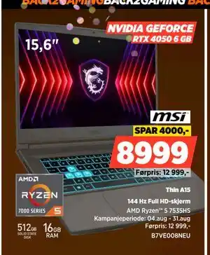 POWER Thin A15, NOK 8999 tilbud