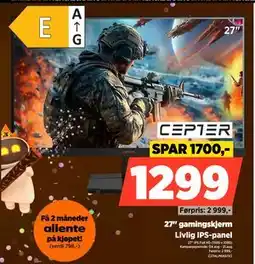 POWER 27 gamingskjerm, NOK 1299 tilbud