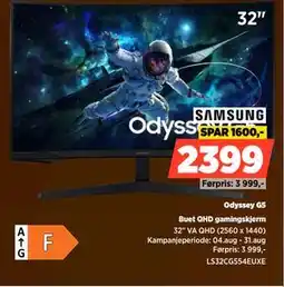POWER Buet QHD gamingskjerm, NOK 2399 tilbud