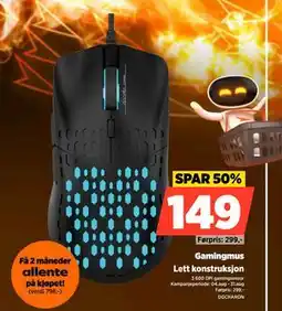 POWER Gamingmus, NOK 149 tilbud
