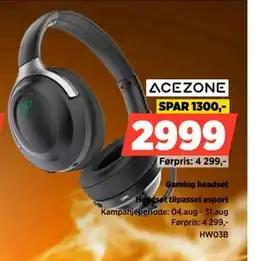 POWER Headset tilpasset esport, NOK 2999 tilbud