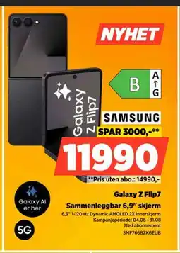 POWER Galaxy Z Flip7, NOK 11990 tilbud